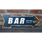 Shabby Blechschild Bar Happy Hour Wanddeko 50cm