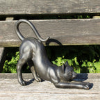 Dekofigur Katzen strecken Tierfigur Katzenfigur