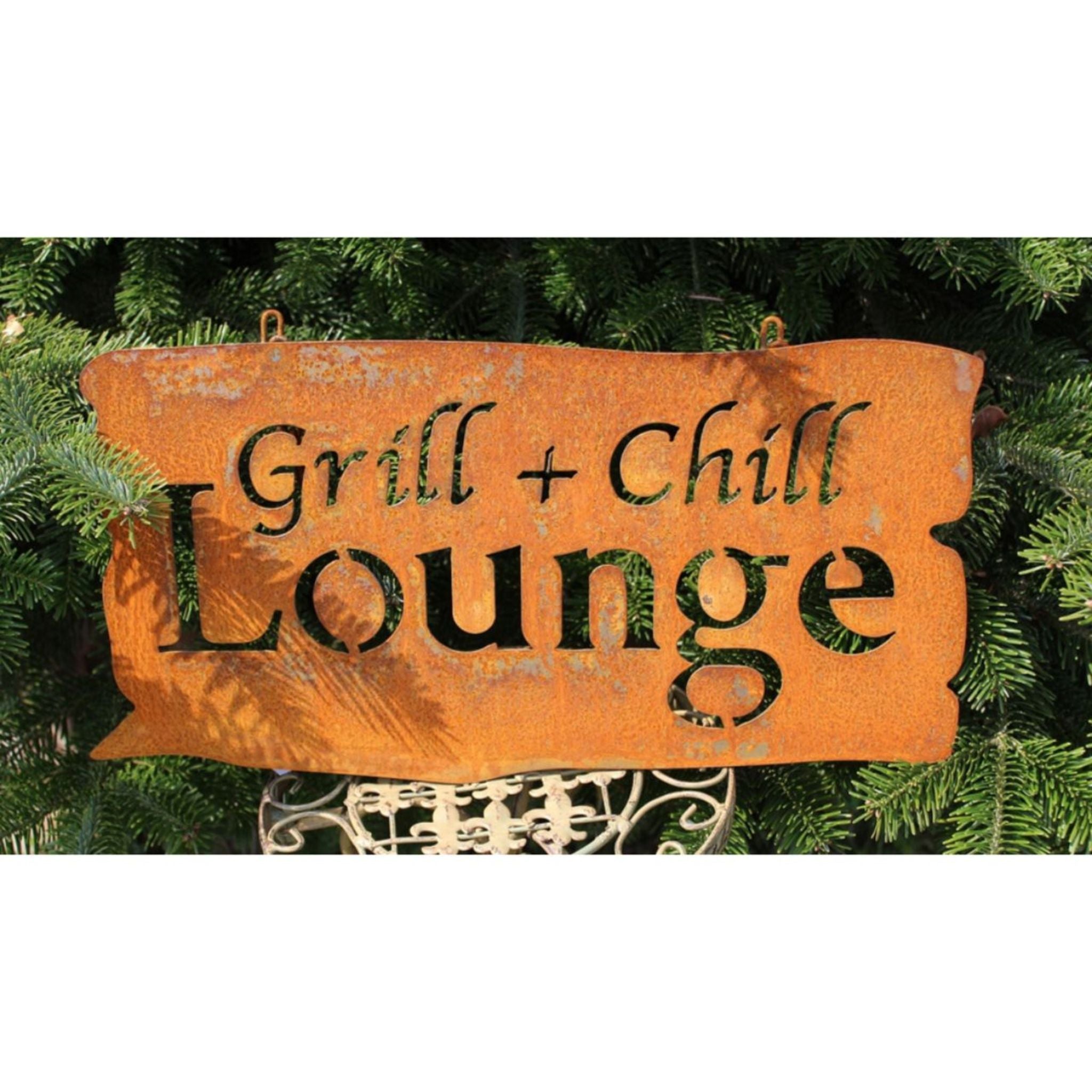 Rostschild Grill & Chill Lounge groß Landhausstil 46x23cm