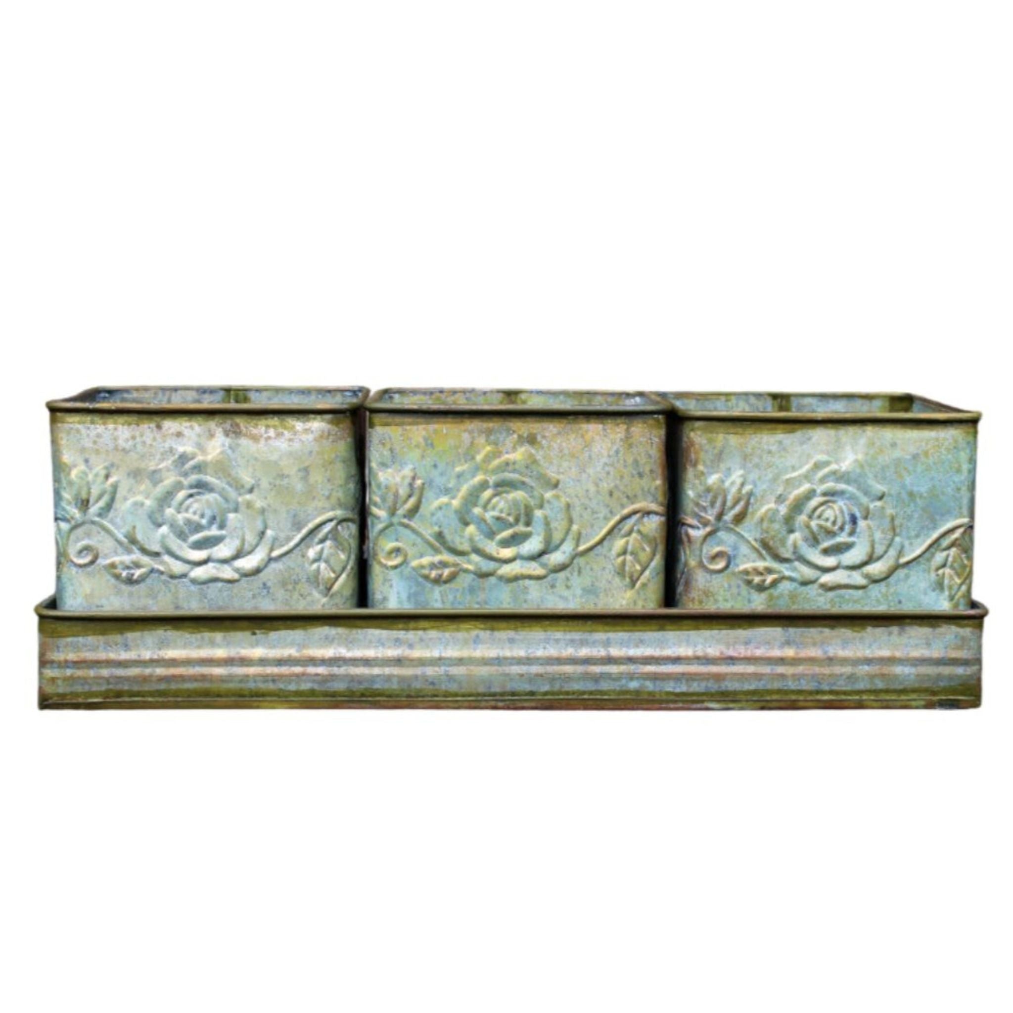 3er Set Nostalgie Blumentöpfe