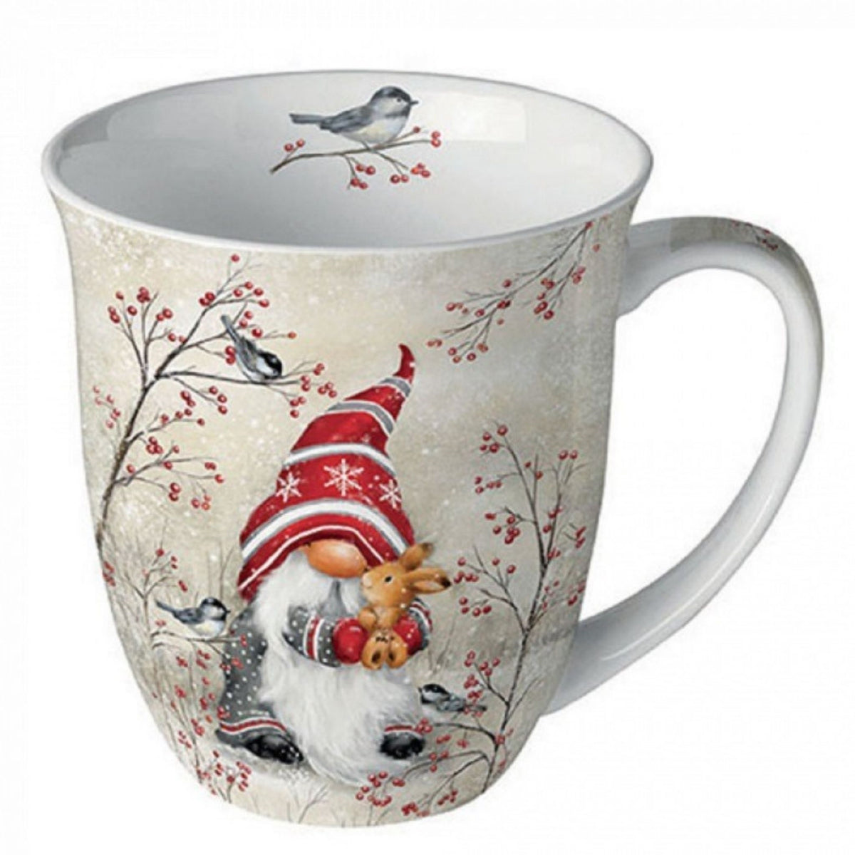 Porzellan Tasse Zwerg mit Hase Winter 0,4 L