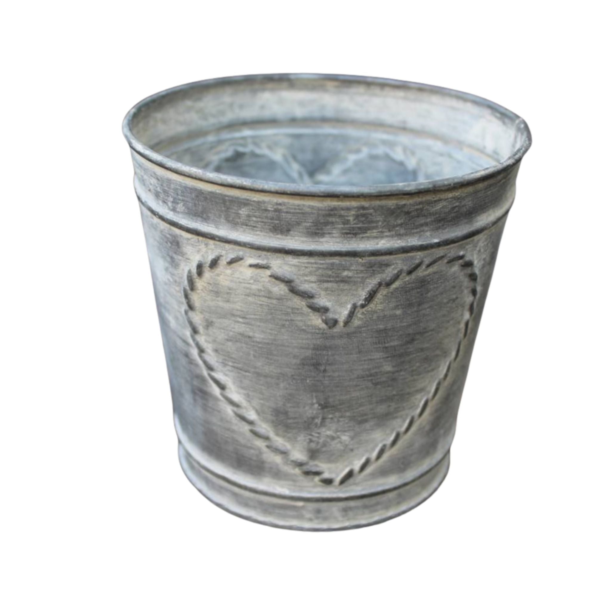 Blumentopf Metall Zink Herz Landhaus-Stil 11,5cm