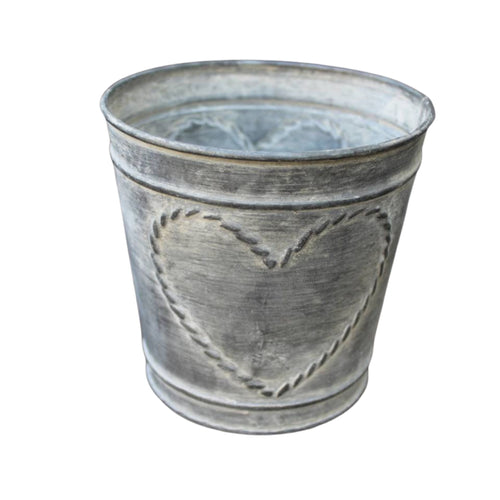 Blumentopf Metall Zink Herz Landhaus-Stil 11,5cm