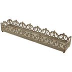 Dekotablett Metall Antikgrau Vintage L 35 cm