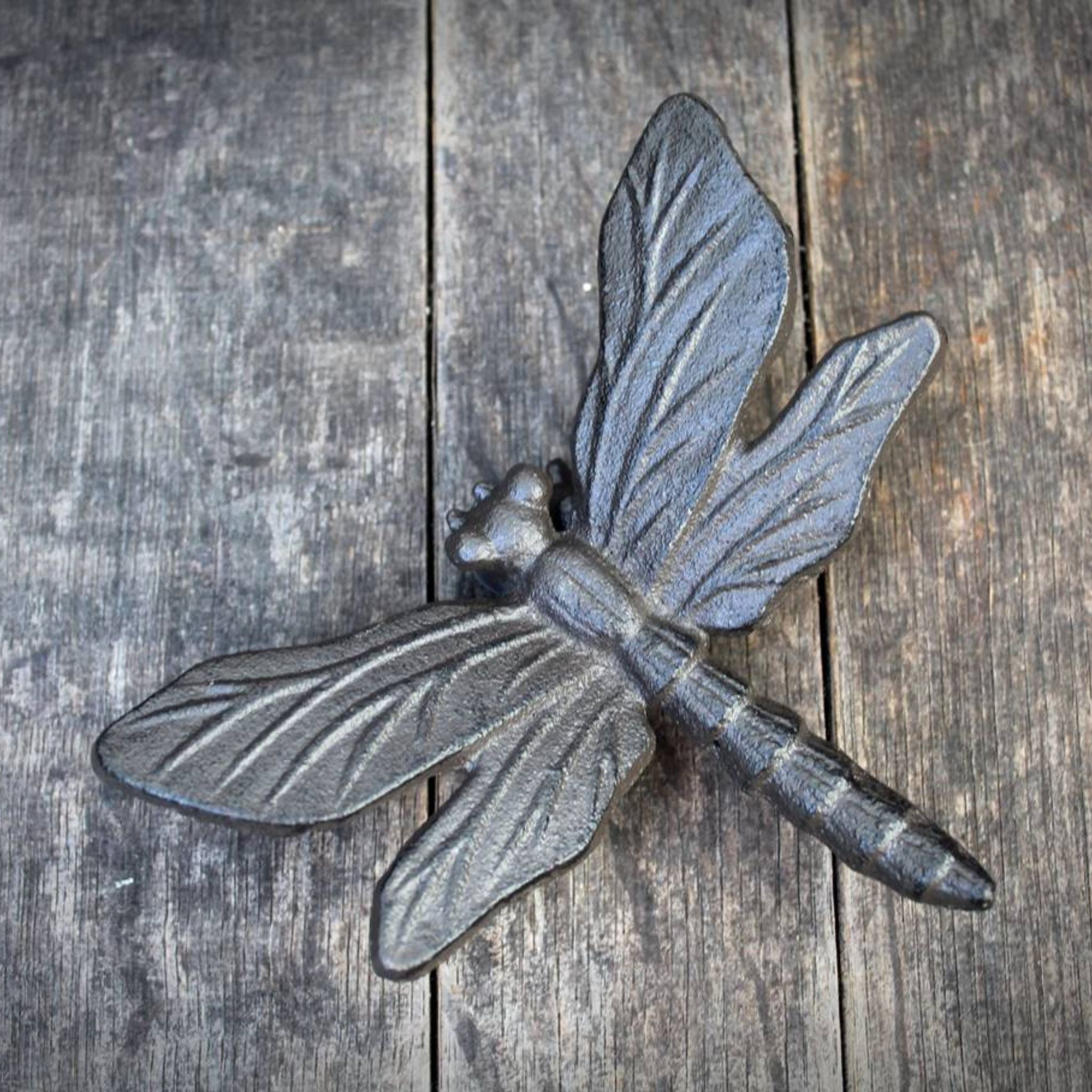 Gartenfigur Libelle Gusseisen antikbraun