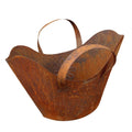 Rost Pflanztasche Dekokorb mit Blüten 42 cm