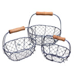 Dekokorb Pflanzkorb Set mit Holzgriff Landhausstil