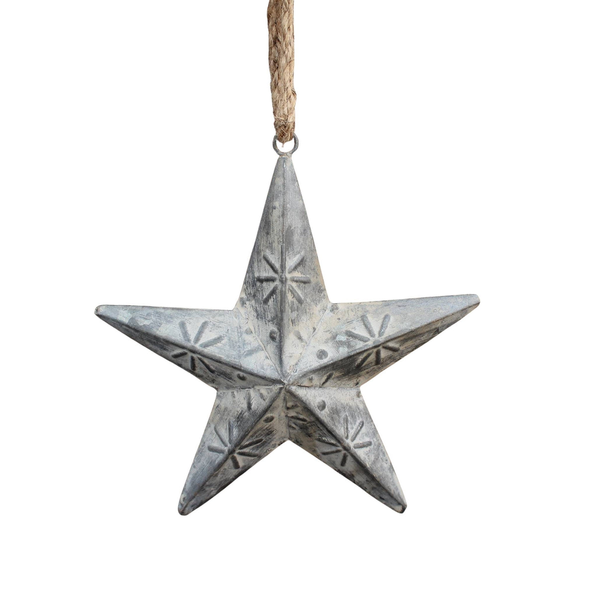 Dekostern aus Metall Zinkoptik 20 cm Landhausstil