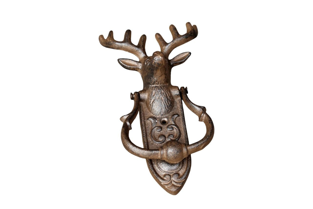 Türklopfer Hirsch Antikbraun Gusseisen Landhausstil H22 cm