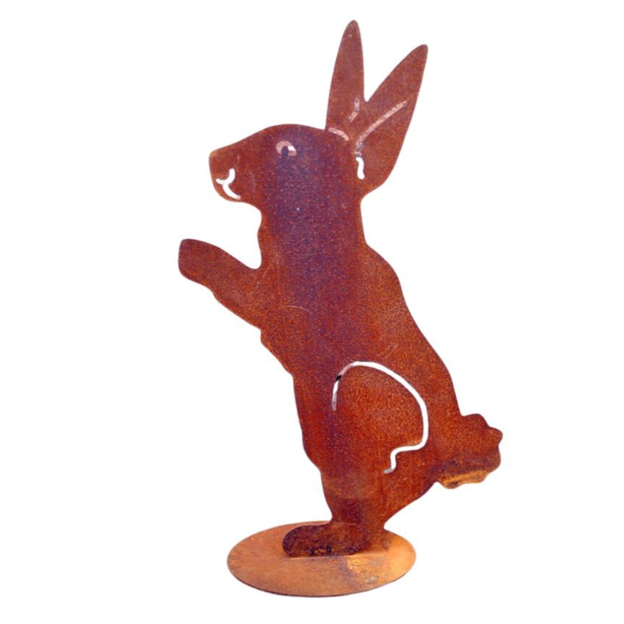 Edelrost Hase auf Platte H25cm