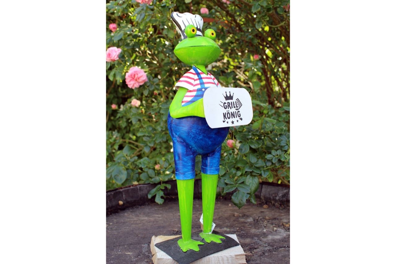 Gartenfigur Frosch Grillen