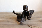 Gartenfigur Elfe mit Vogel