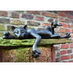 Dekofigur Katze schlafend Vintage-Anthrazit 36 cm