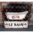 Shabby Blechschild Badewanne Antikstil Bad Retro Le Bain