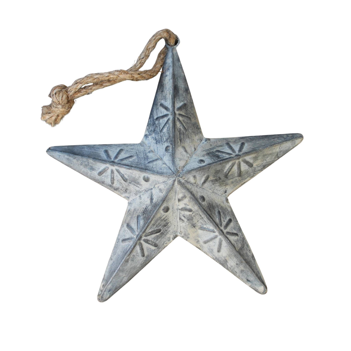 Dekostern aus Metall Zinkoptik 20 cm Landhausstil