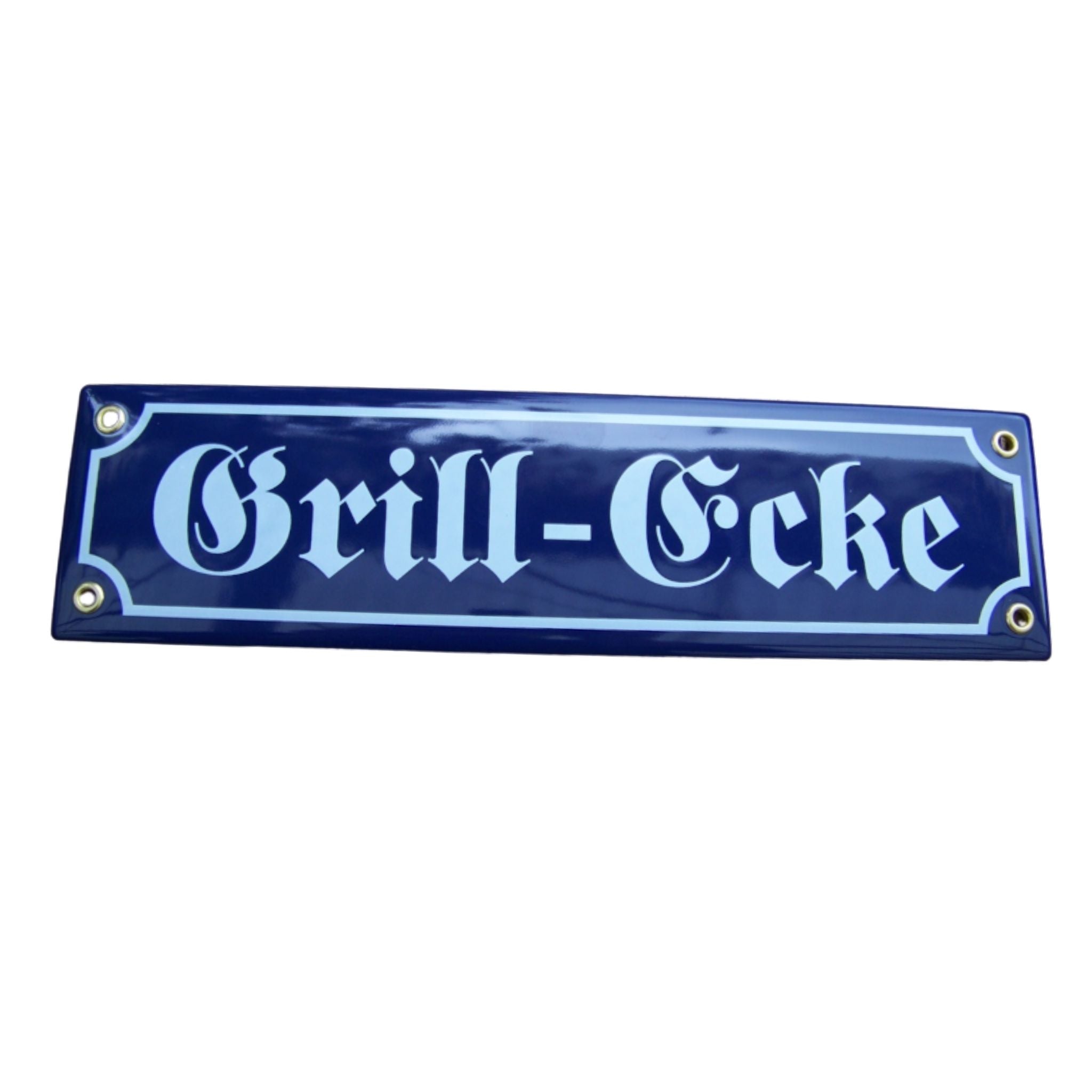 Emaille Schild Grill-Ecke Nostalgie-Stil 8x30cm