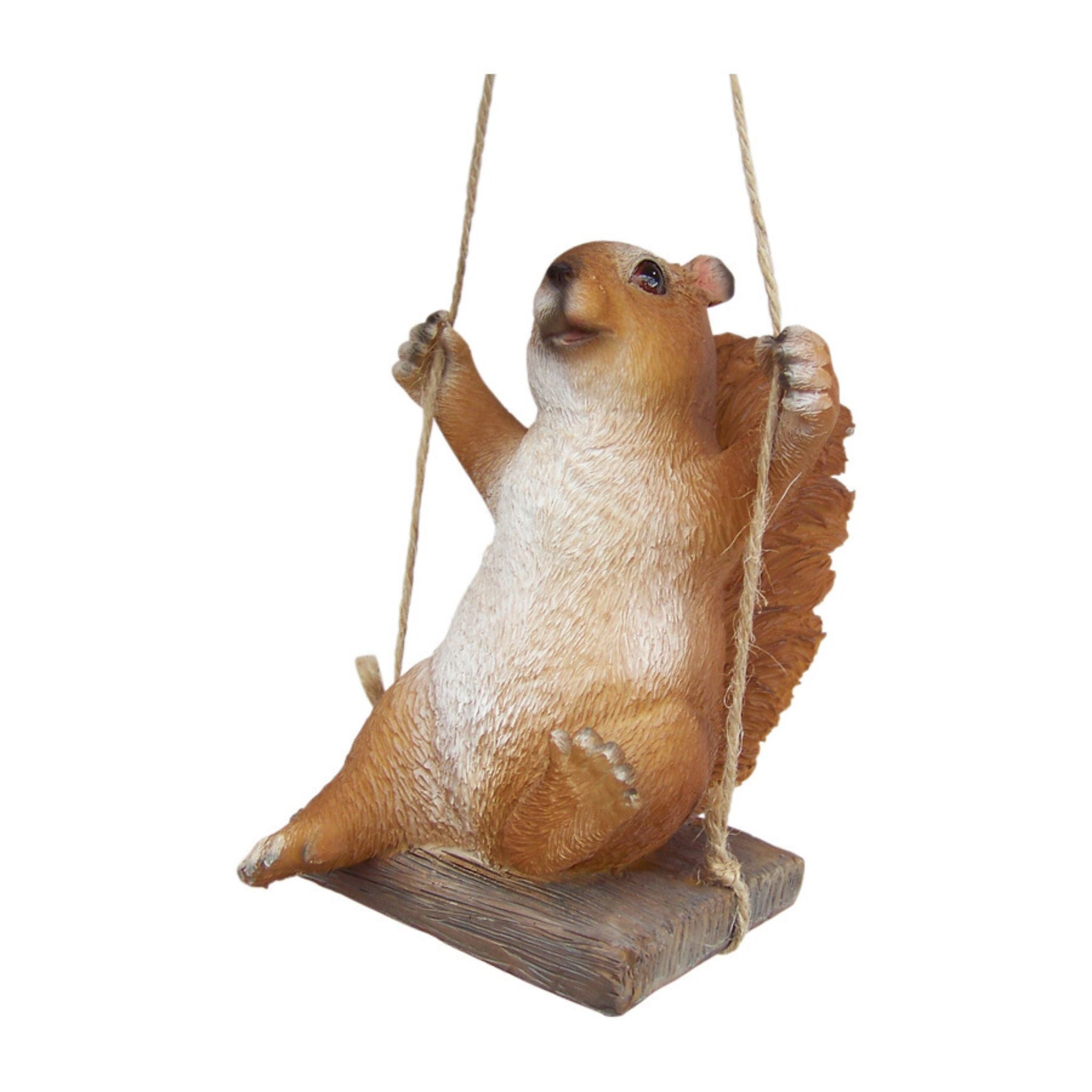Dekofigur Eichhörnchen auf Schaukel