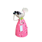 Gartenfigur Zaunhocker Maus Fernglas