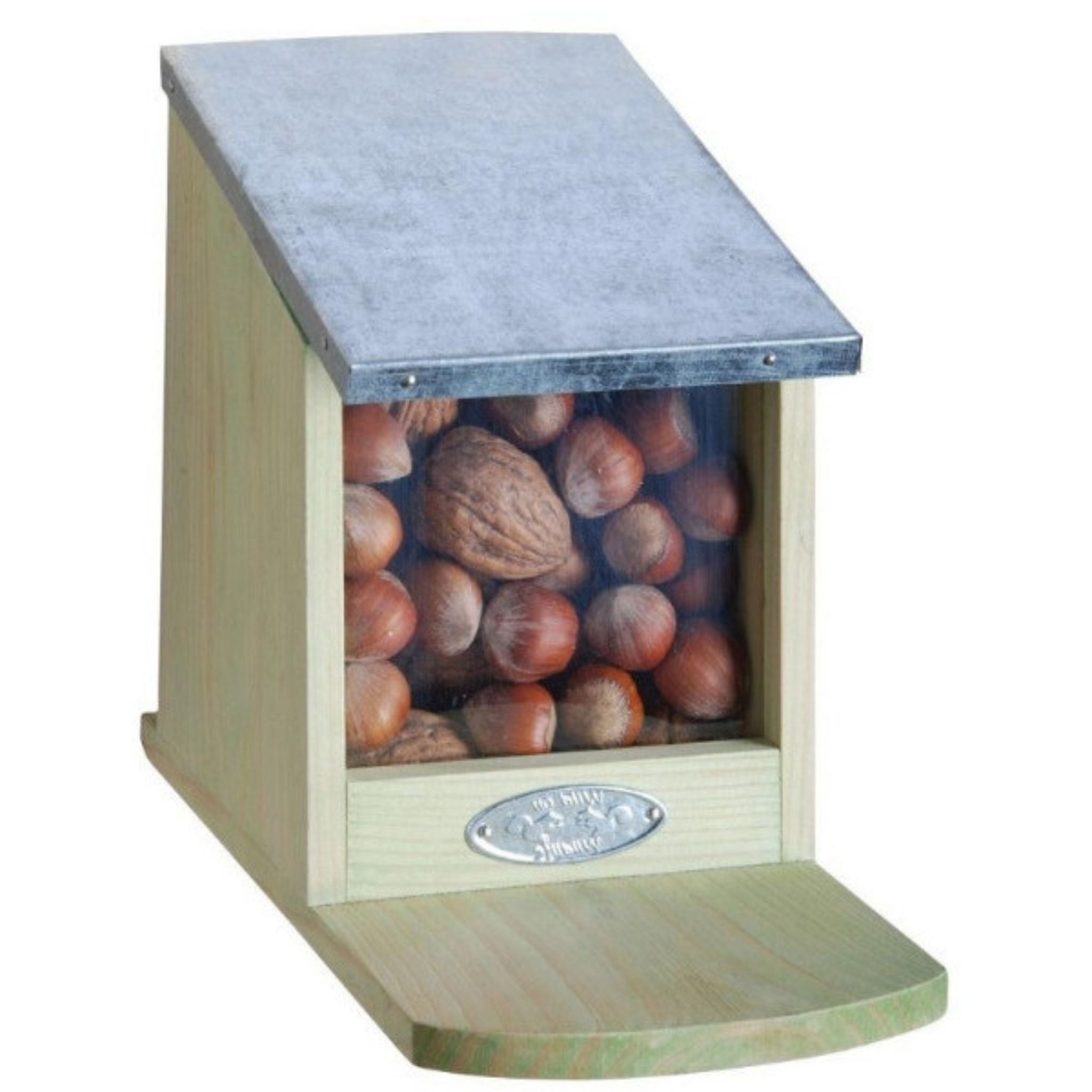 Eichhörnchen Futterhaus Naturholz Zink 23cm