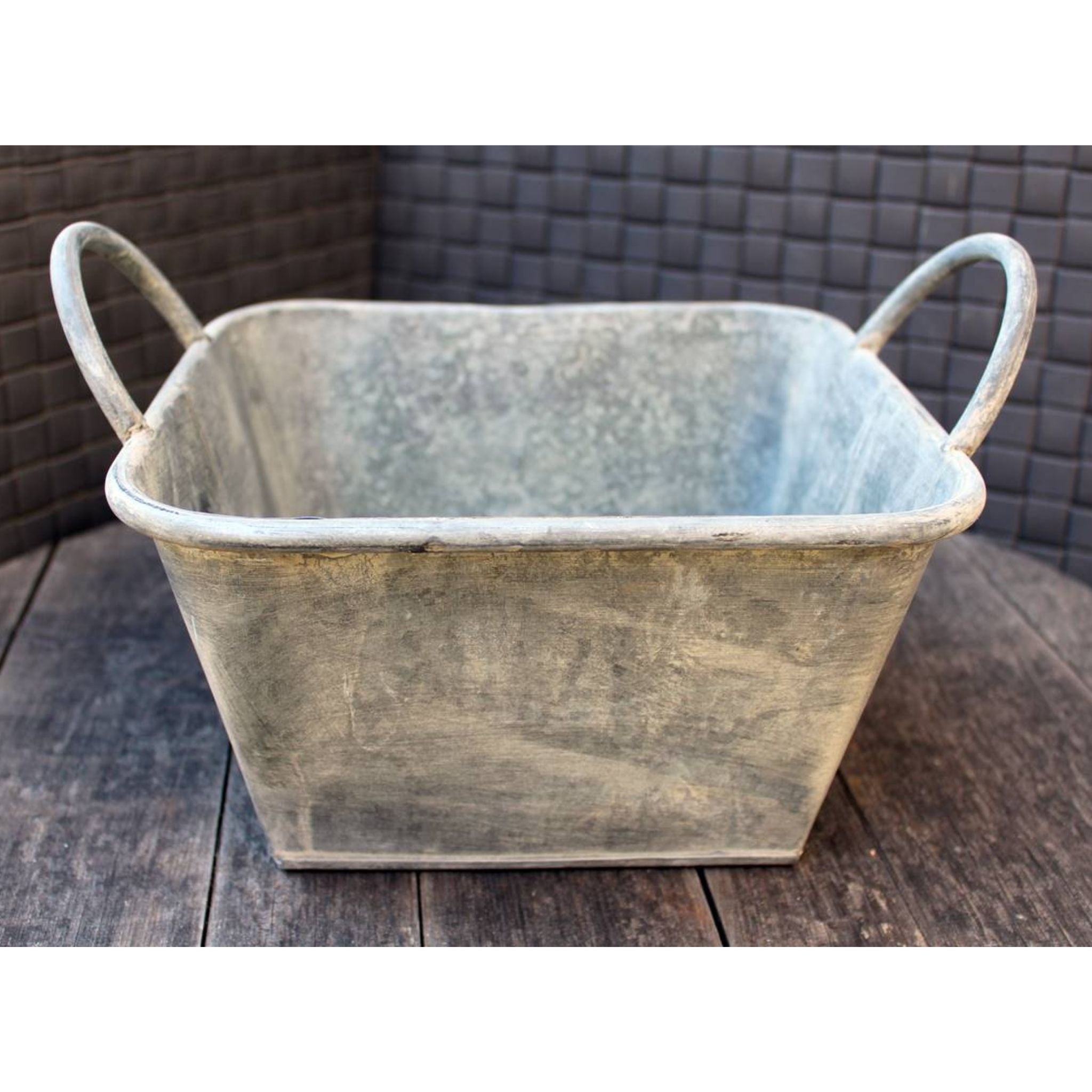 Pflanzschale eckig mit Griffen 23cm