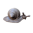 Gartenfigur Schnecke Gusseisen Antikbraun Landhaus-Stil 16cm