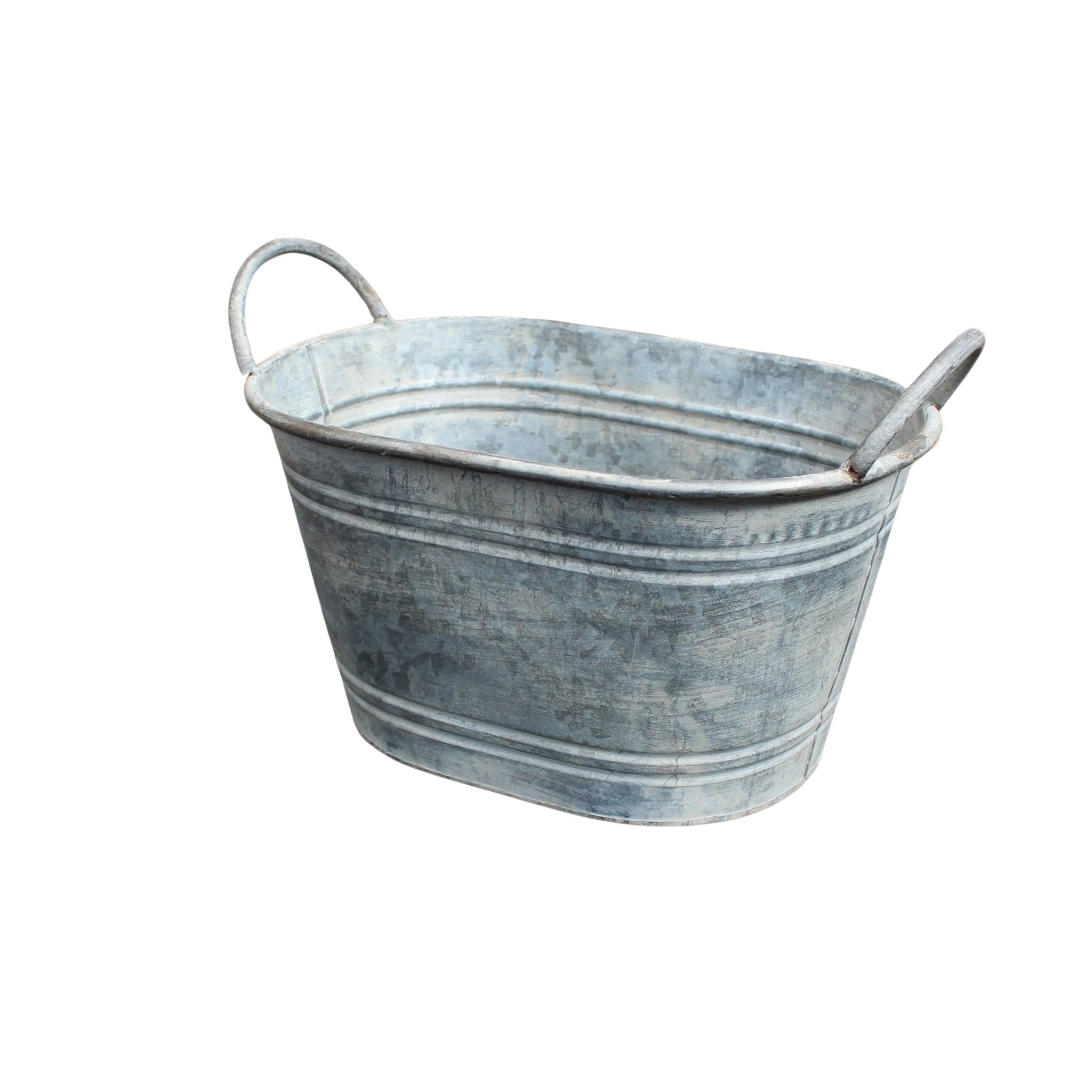 Pflanzkübel zink oval Landhausstil L36cm