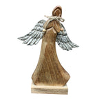 Engelfigur Holz auf Sockel Weihnachtsfigur H26cm