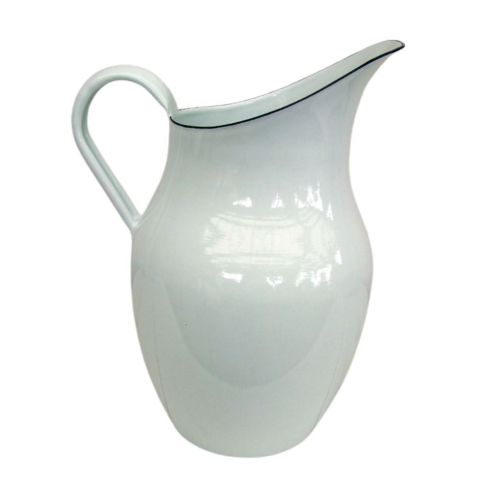 Emaille Krug Weiß Nostalgie-Stil 2,5L