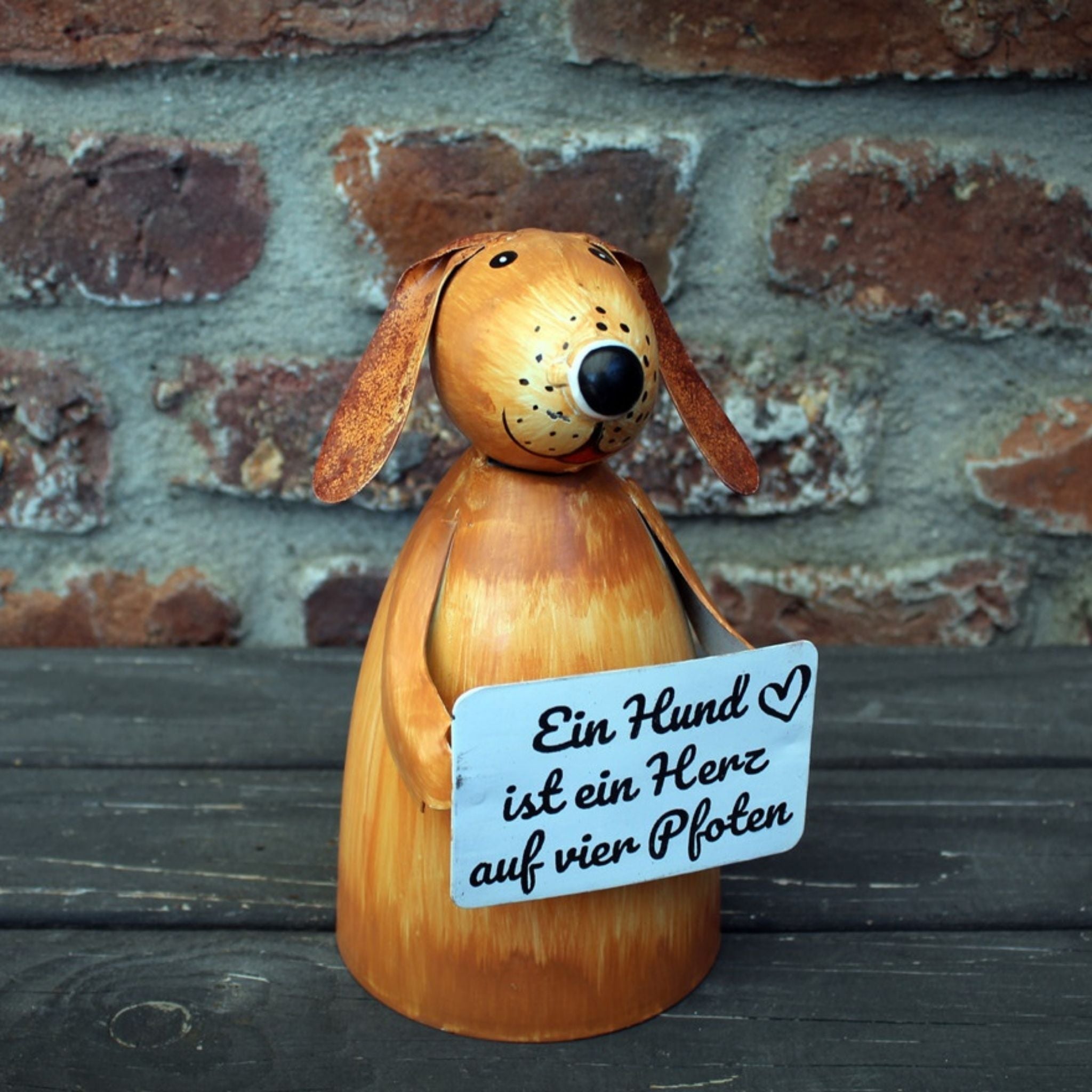 Zaunhocker Hund Pfoten Gartenfigur H19cm Landhausstil