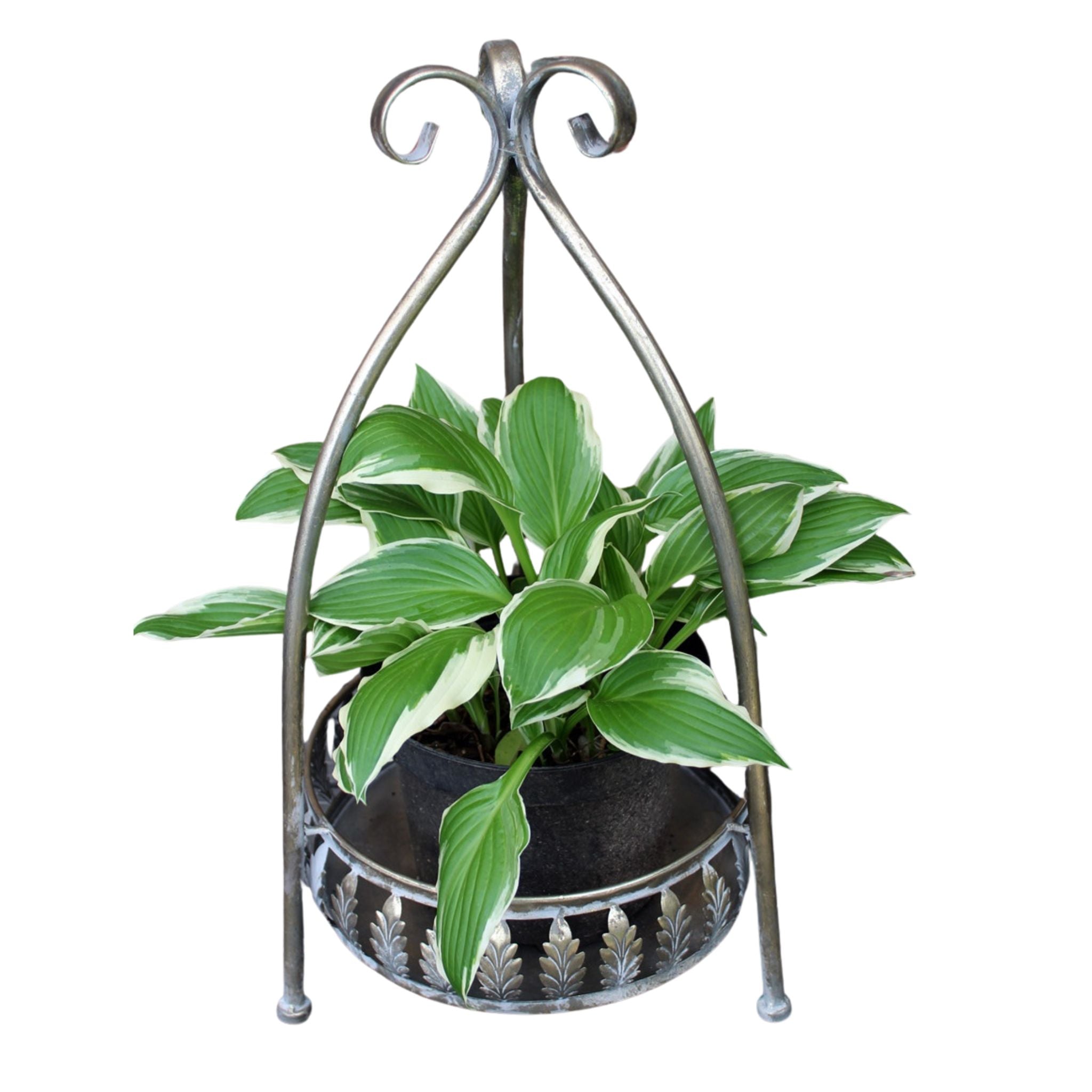 Vintage Etagere Blattschmuck Tablett Korb Pflanzhalter