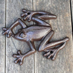 Gartenfigur Frosch Wanddeko Gusseisen