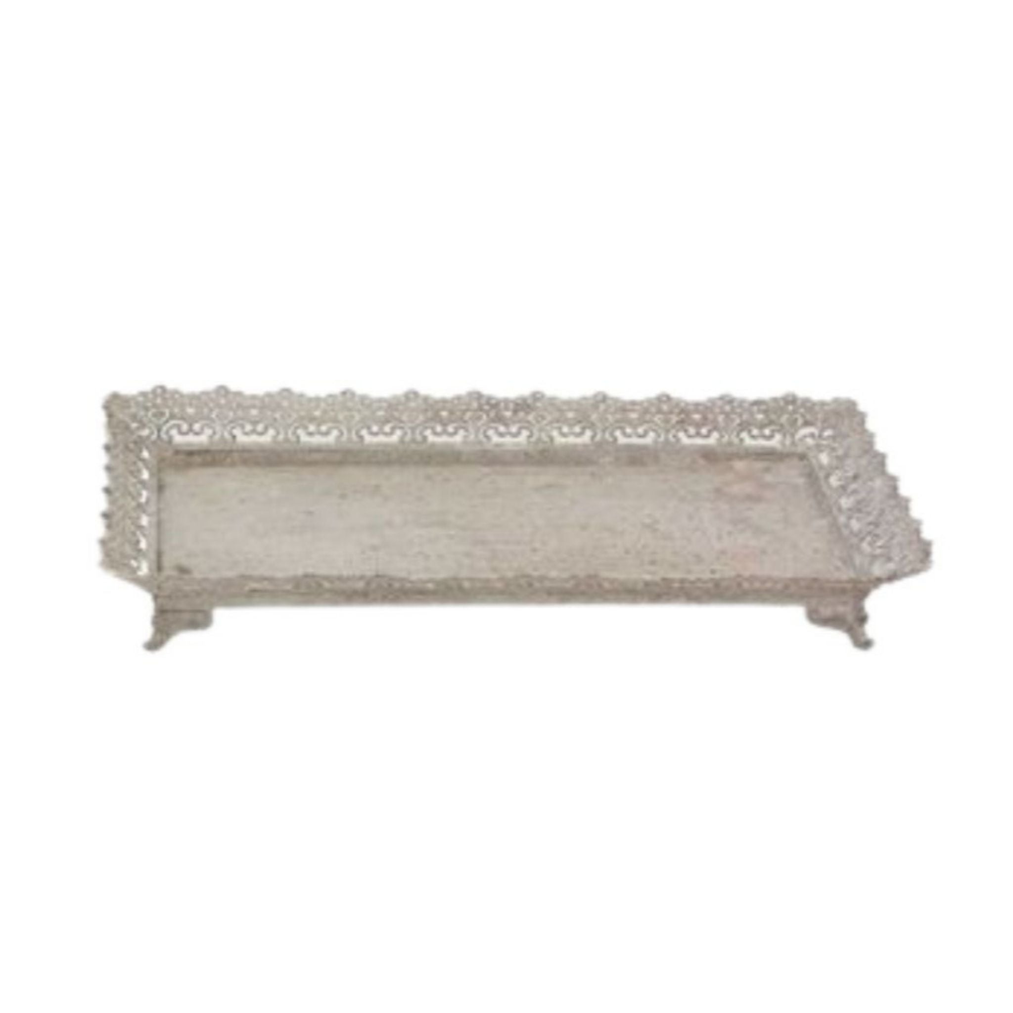 Shabby Serviertablett groß Vintage Untersetzer L41cm