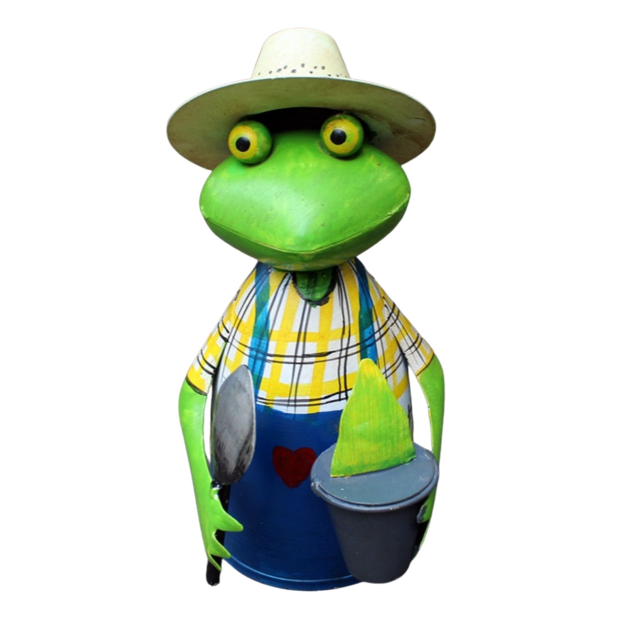 Zaunhocker Gärtner Frosch Pflanze H23cm Landhausstil