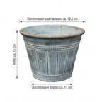 Pflanztopf Zink Nostalgie-Stil 15cm