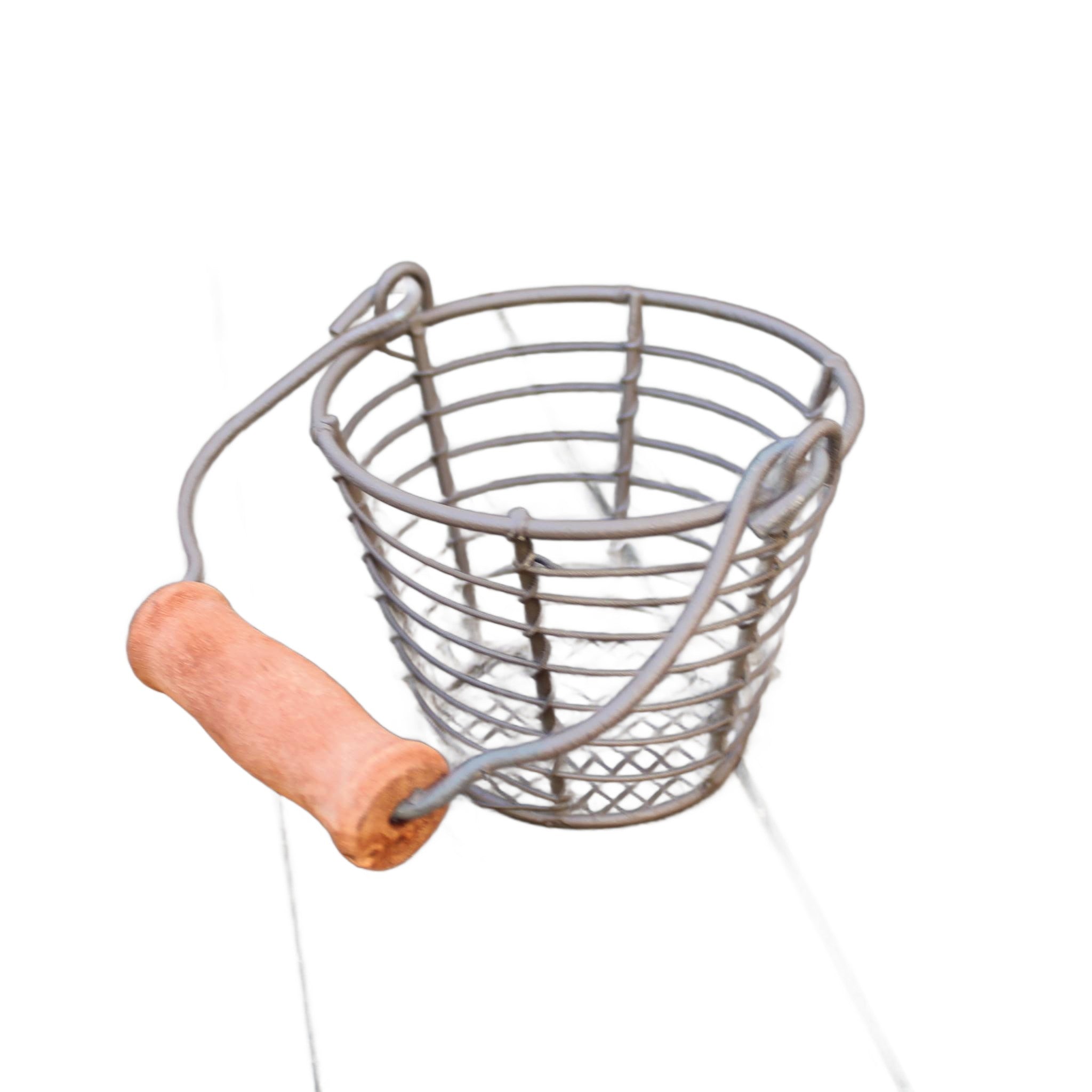Mini Drahtkorb Rustikal mit Holzgriff Landhausstil H7 cm