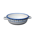Emaille Bauernschüssel Blau Weiß Blumen 16cm