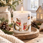 Kerze groß Eichhörnchen Familie Landhausstil