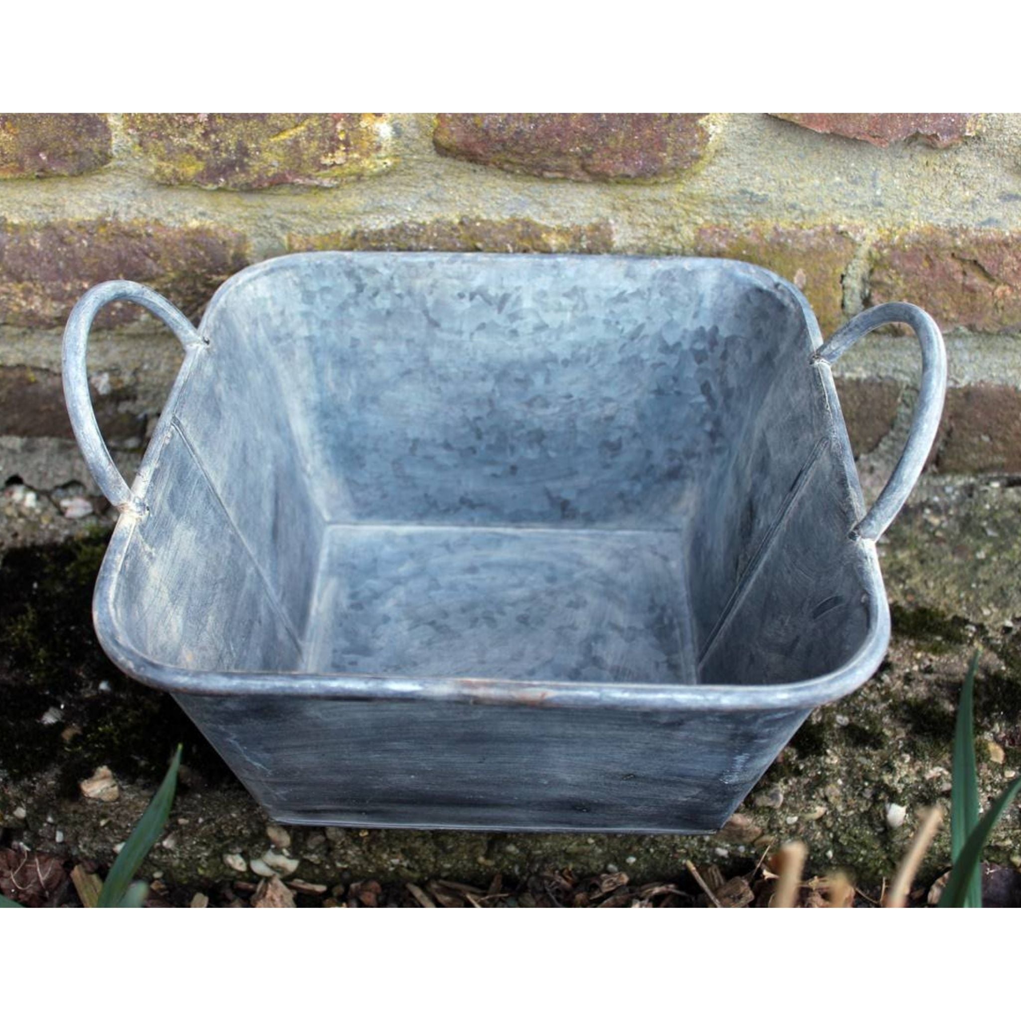 Pflanzschale eckig mit Griffen 26cm