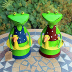 Zaunhocker Frosch mit Schwimmring Landhausstil H19 cm
