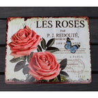 Shabby Blechschild Les Roses