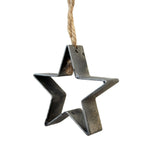 Christbaumschmuck Stern Metall im Vintage-Stil 6 cm
