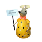 Gartenfigur Zaunhocker Maus Willkommen