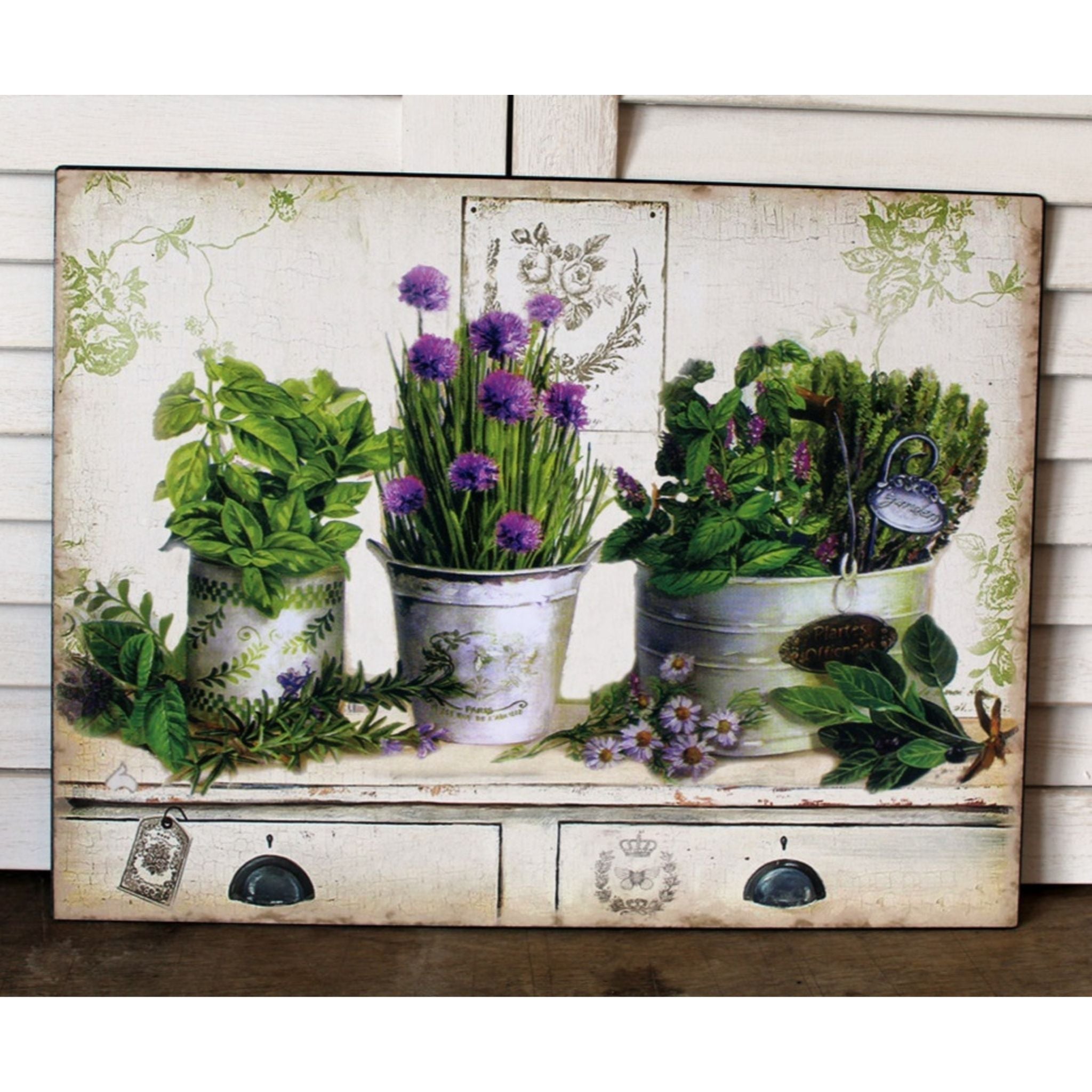Blechschild Kräuter Shabby 25x33cm