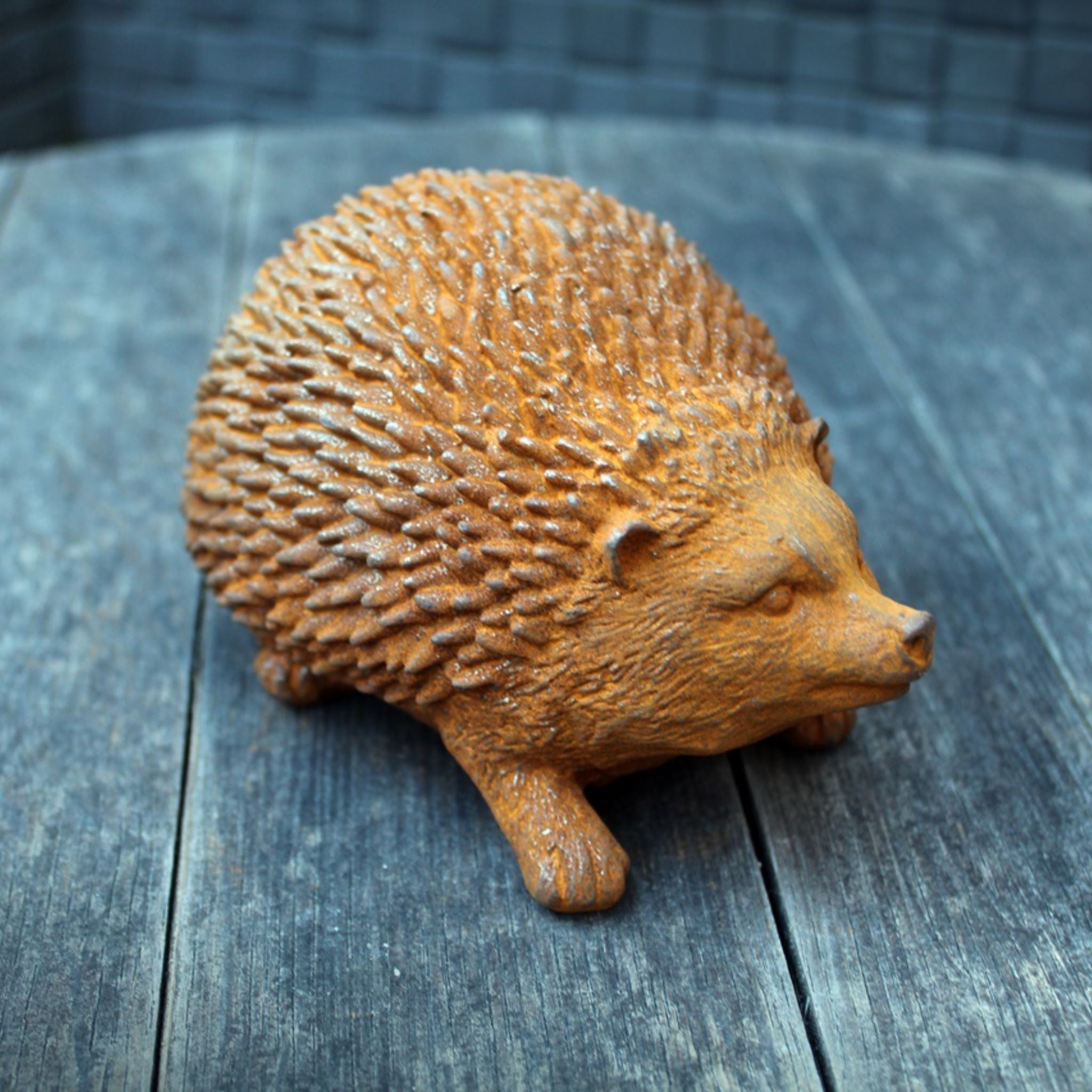 Gartenfigur Igel Edelrost