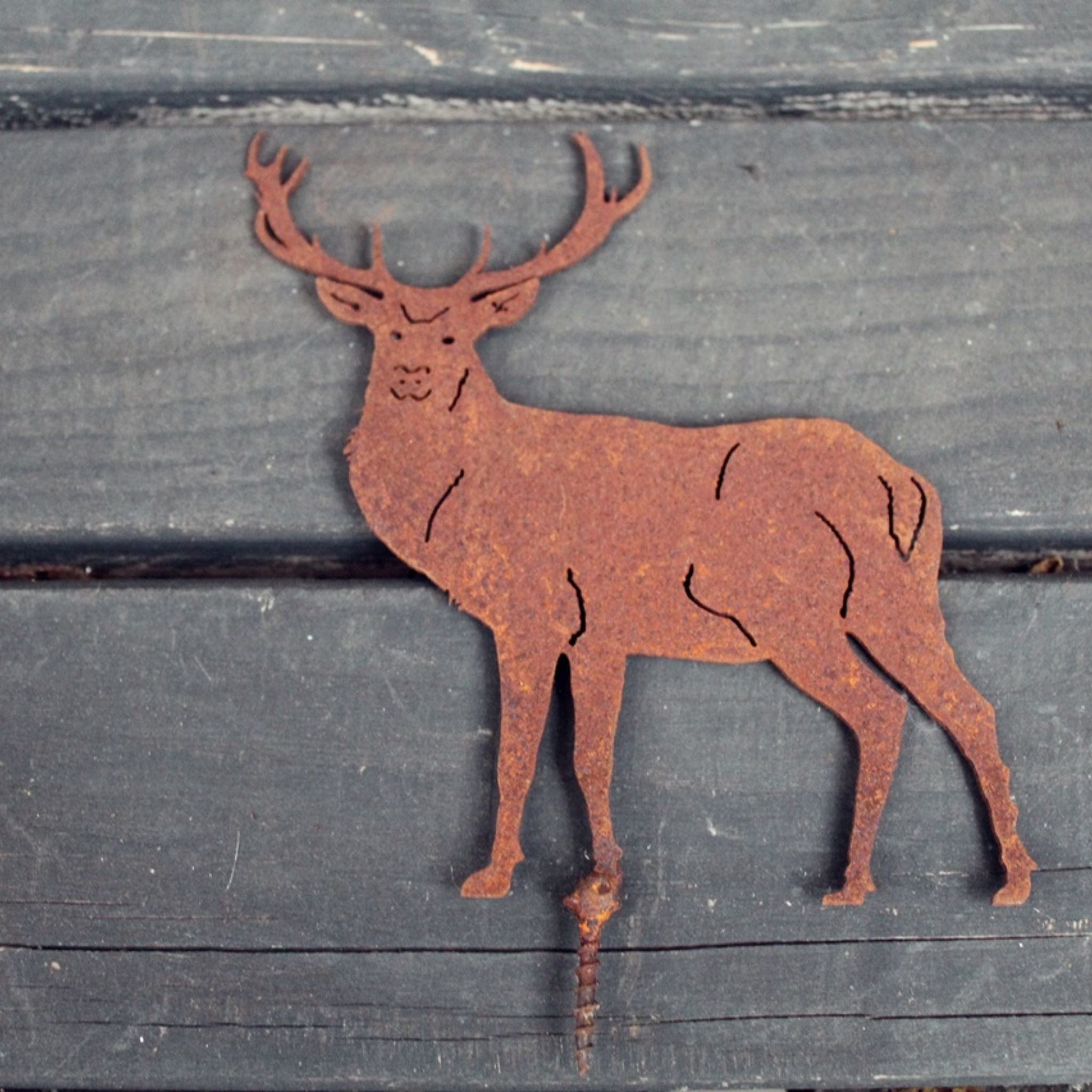Gartenstecker Hirsch Edelrost