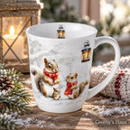 Porzellan Tasse Eichhörnchen Familie Winter 0,4 L