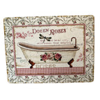 Shabby Blechschild Rosen Bad Vintage 33x25cm