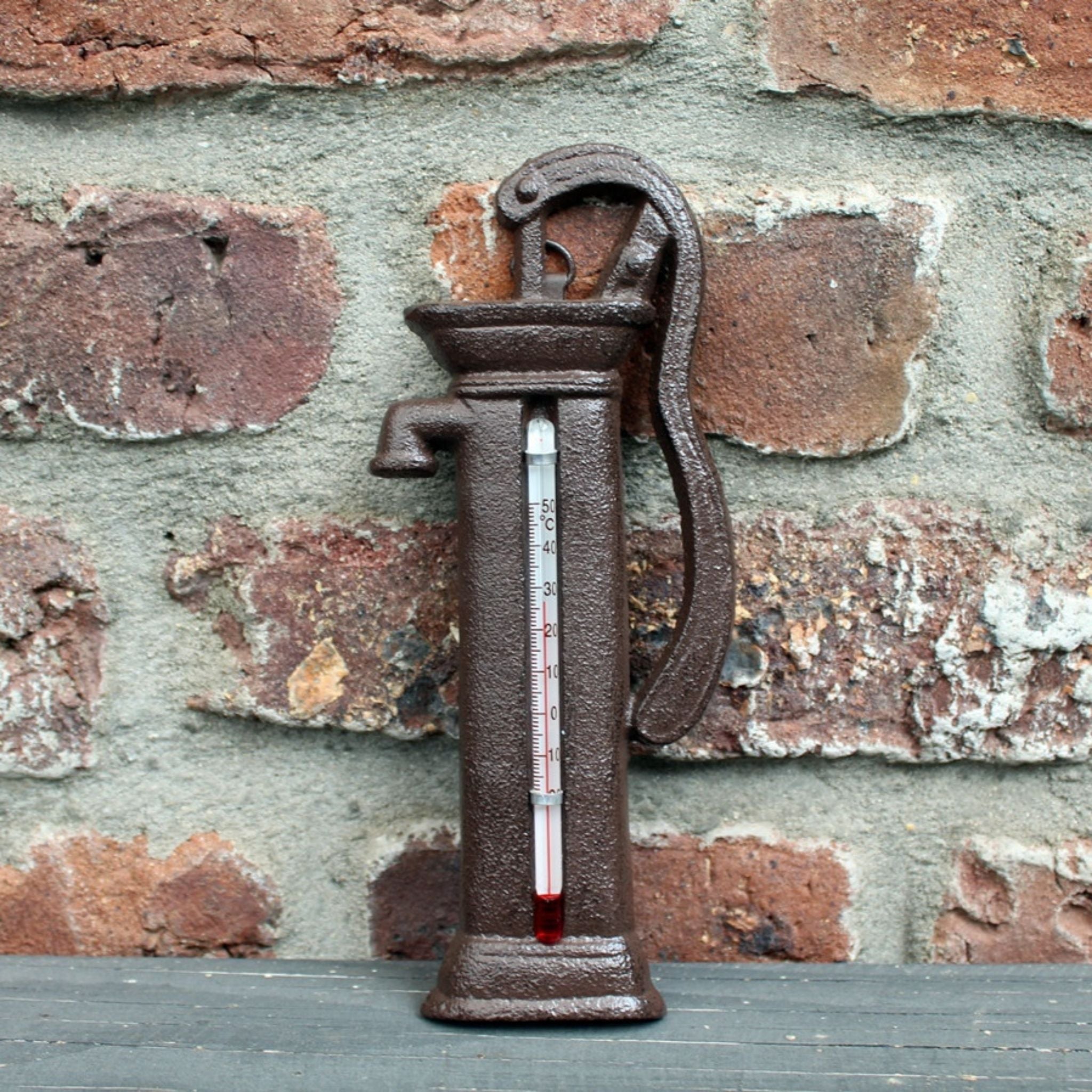 Gusseisen Thermometer Schwengelpumpe Antik-Stil 18cm