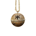 Dekoglocke Rost aus Metall mit Schneeflocken 8 cm