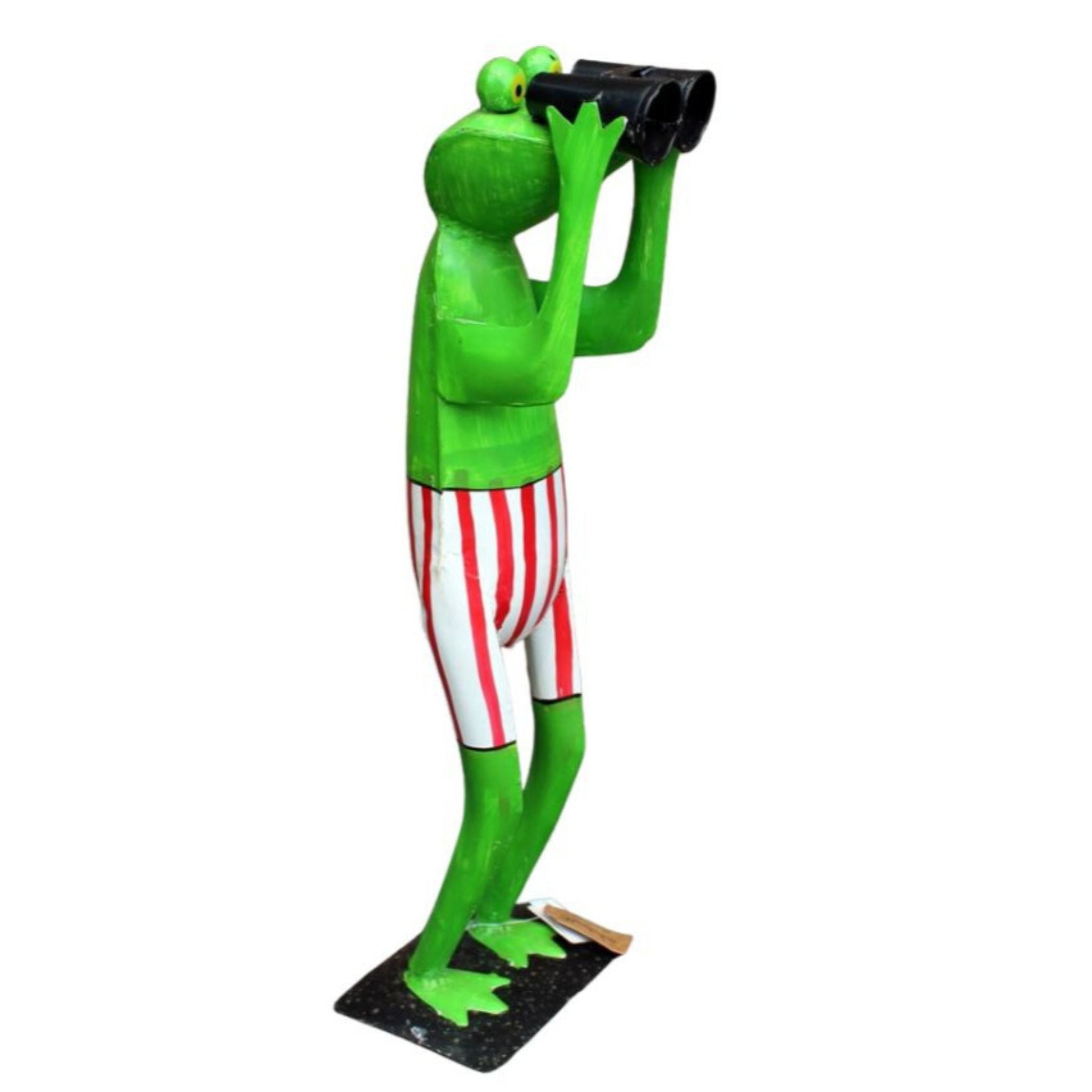 Gartenfigur Frosch Spanner Badehose rot